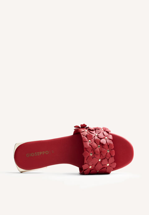 FLOWER LEATHER MULE SANDALS GATUNDU