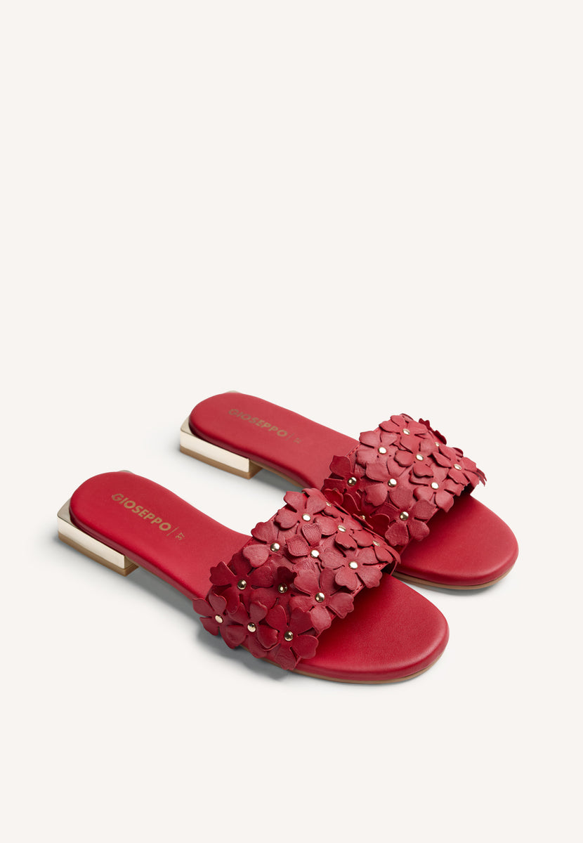 SANDALES MULE CUIR FLEURIE GATUNDU