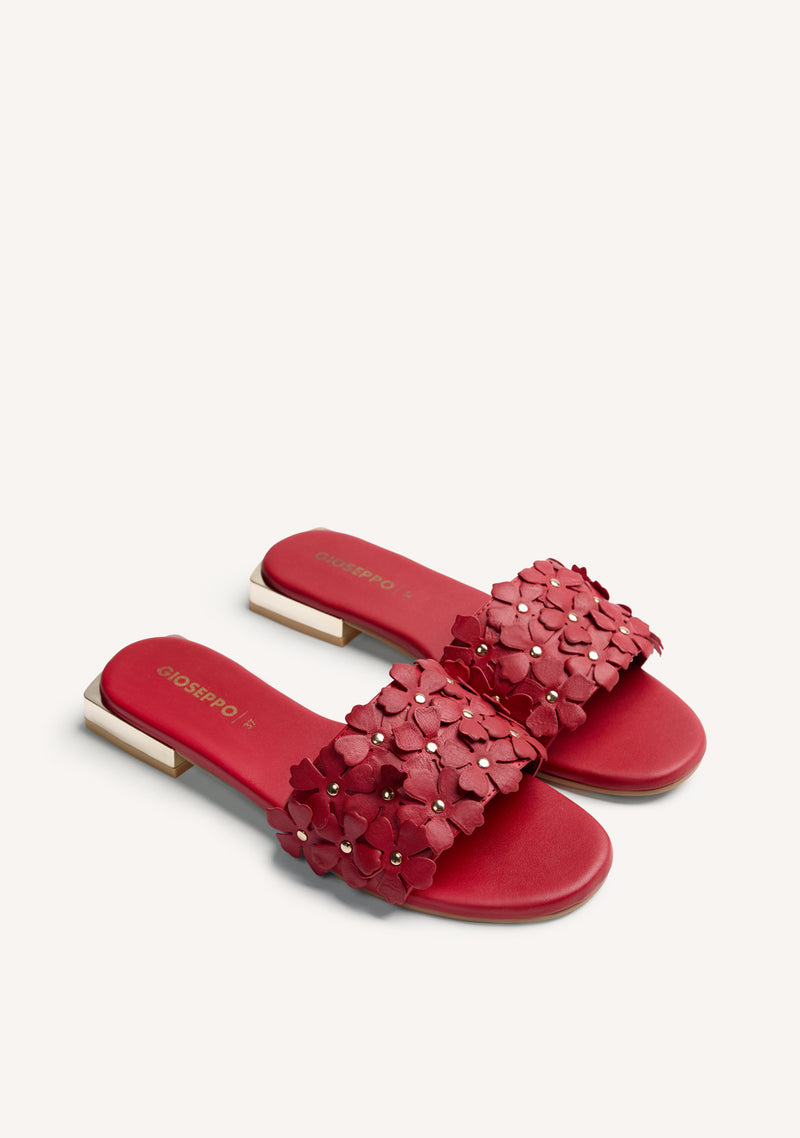 FLOWER LEATHER MULE SANDALS GATUNDU
