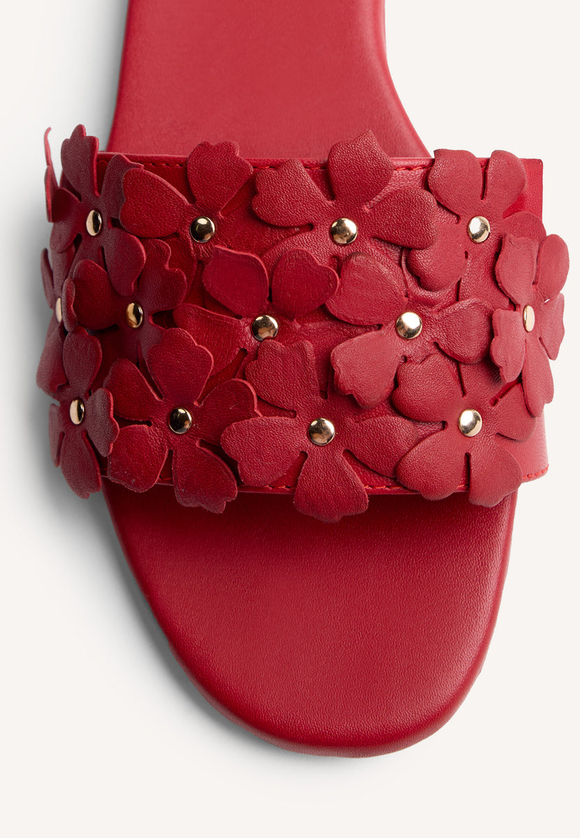 SANDALES MULE CUIR FLEURIE GATUNDU