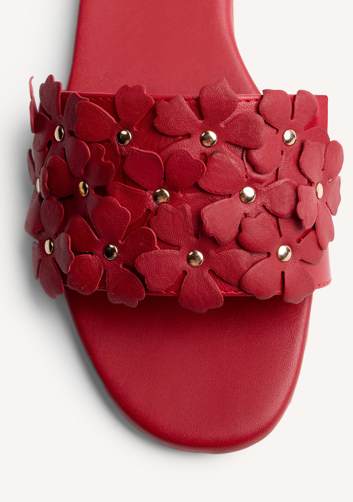 FLOWER LEATHER MULE SANDALS GATUNDU