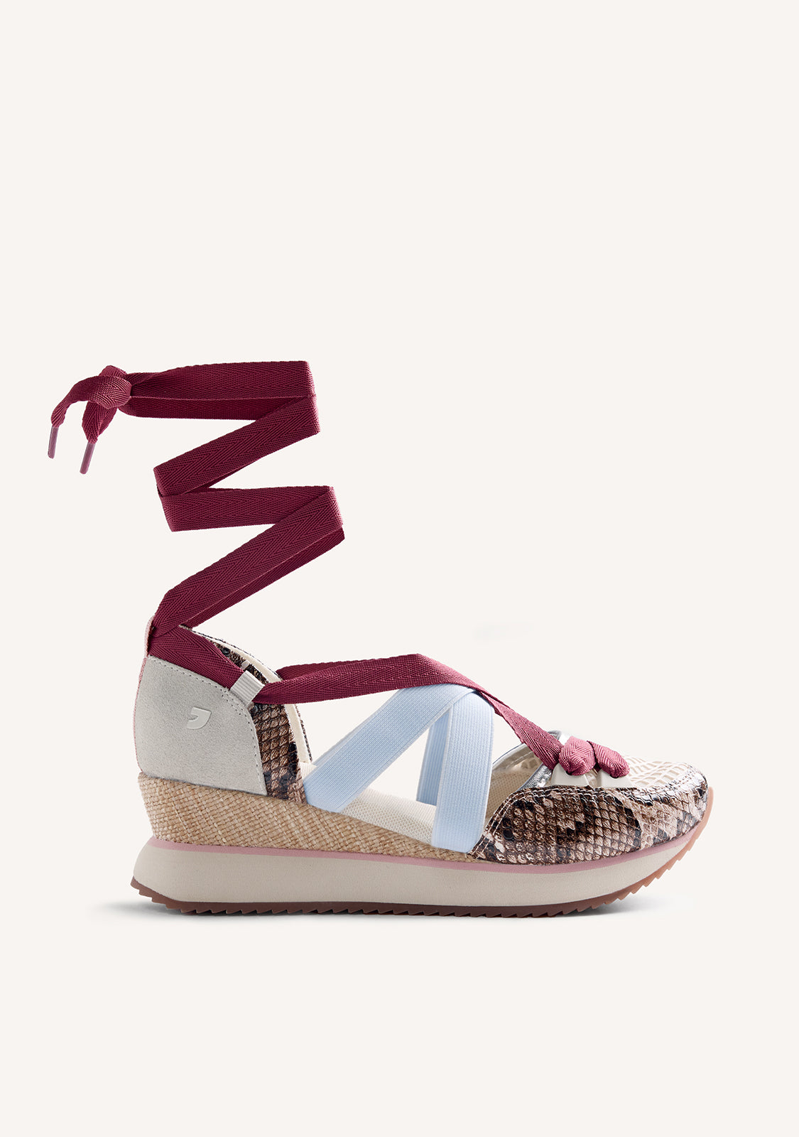ANIMAL PRINT LEATHER OPEN WEDGE SNEAKERS ILORIN