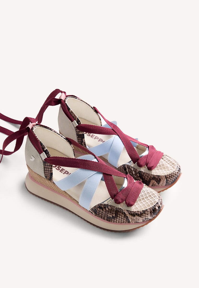 ZAPATILLAS ABIERTAS PIEL CUÑA ESTAMPADO ANIMAL ILORIN