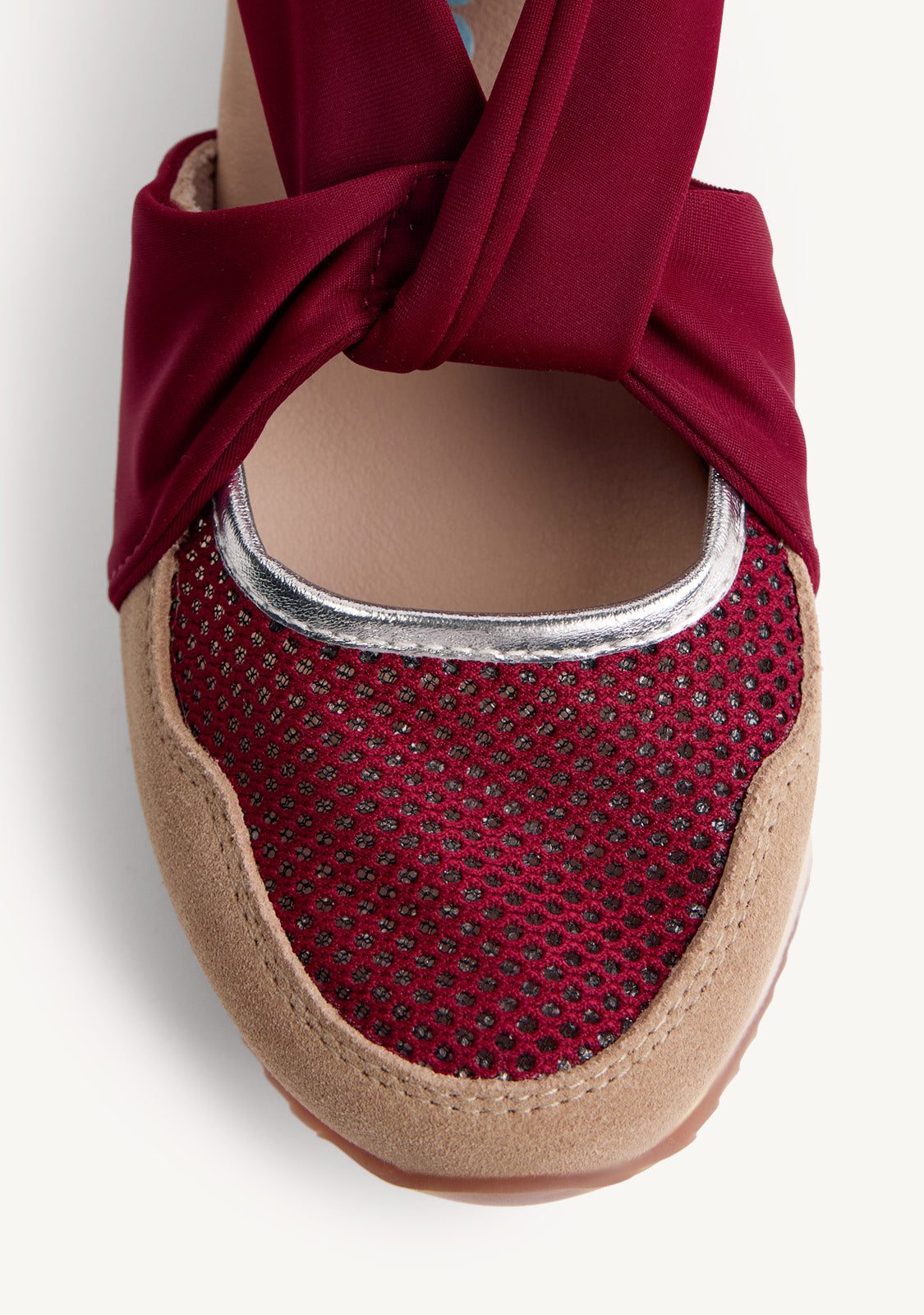 LEATHER AND MESH OPEN WEDGE SNEAKERS SAGAY