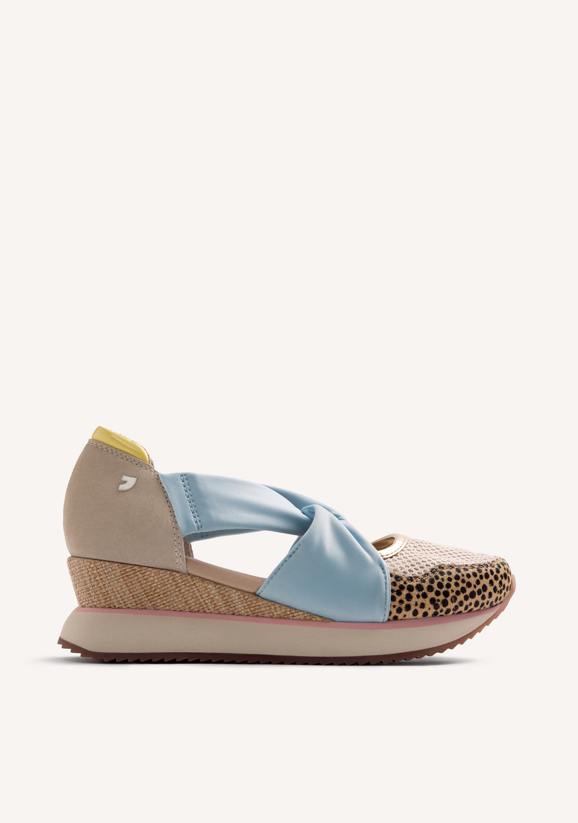 LEATHER AND MESH OPEN WEDGE SNEAKERS TARLAC