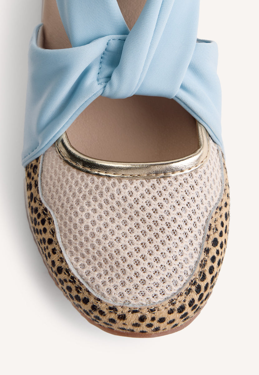 LEATHER AND MESH OPEN WEDGE SNEAKERS TARLAC