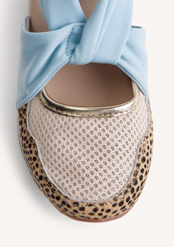 LEATHER AND MESH OPEN WEDGE SNEAKERS TARLAC