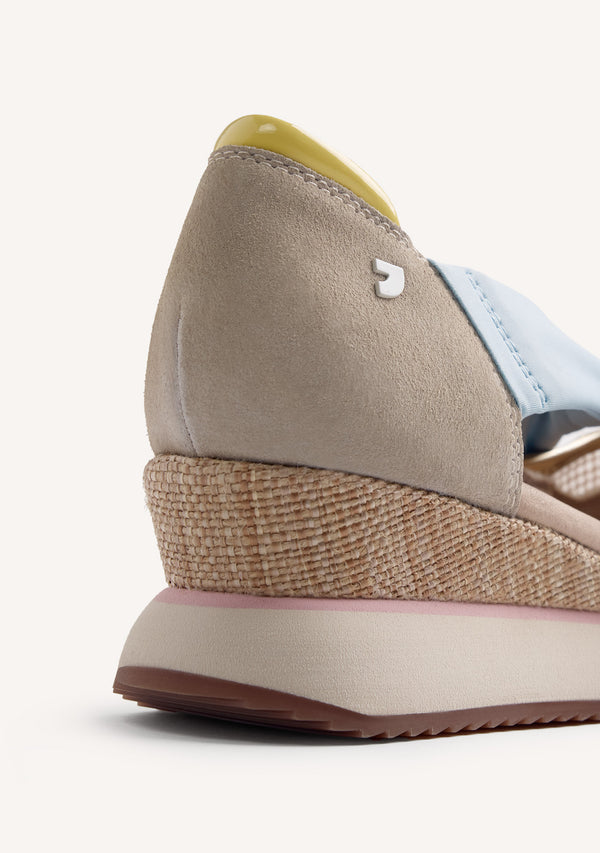 LEATHER AND MESH OPEN WEDGE SNEAKERS TARLAC