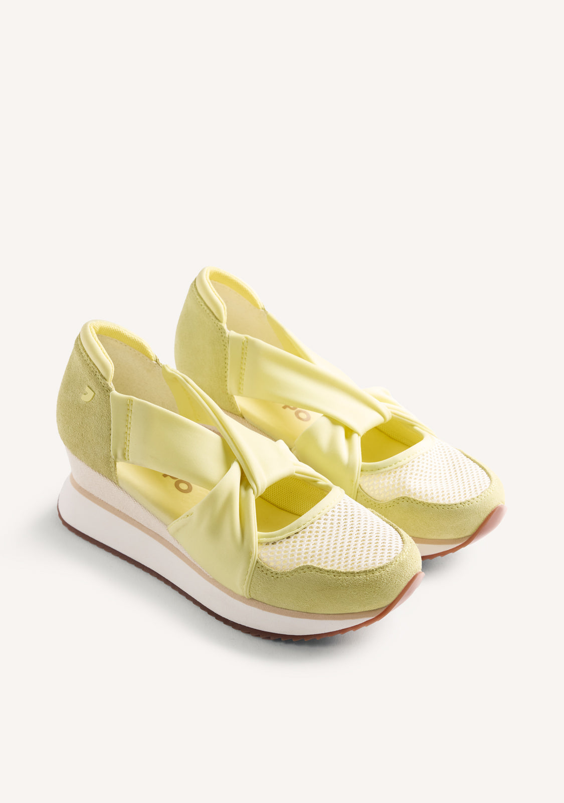 BASKETS COMPENSÉES OUVERTES CUIR ET RÉSILLE TUHELJ