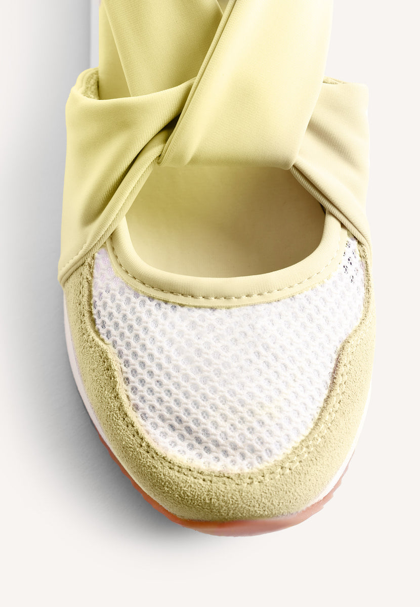 LEATHER AND MESH OPEN WEDGE SNEAKERS TUHELJ