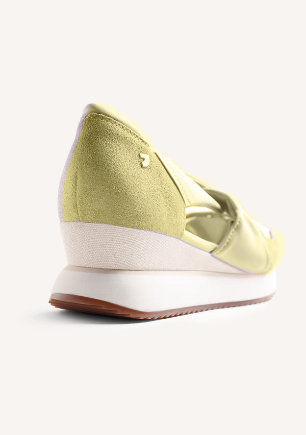 LEATHER AND MESH OPEN WEDGE SNEAKERS TUHELJ