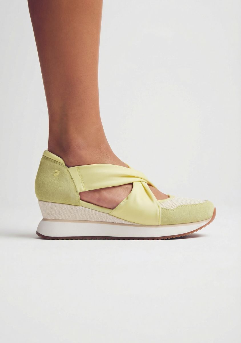 BASKETS COMPENSÉES OUVERTES CUIR ET RÉSILLE TUHELJ