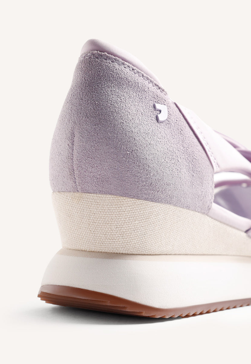 LEATHER AND MESH OPEN WEDGE SNEAKERS TUHELJ