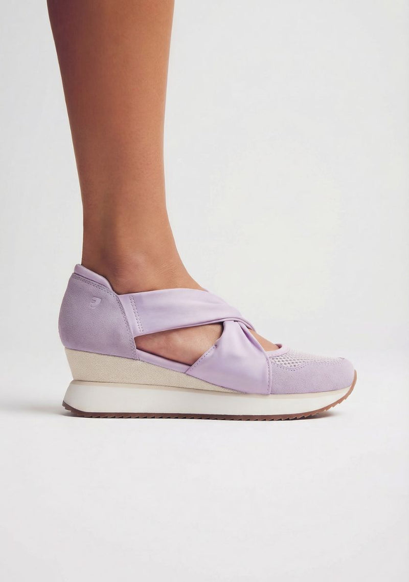 LEATHER AND MESH OPEN WEDGE SNEAKERS TUHELJ