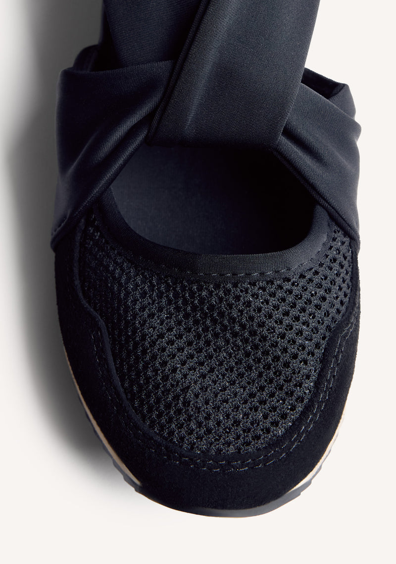 LEATHER AND MESH OPEN WEDGE SNEAKERS TUHELJ