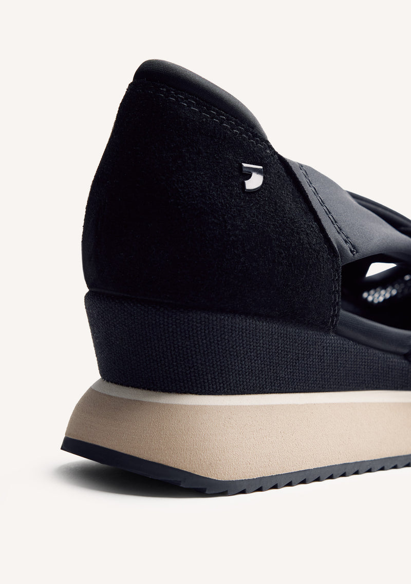 LEATHER AND MESH OPEN WEDGE SNEAKERS TUHELJ