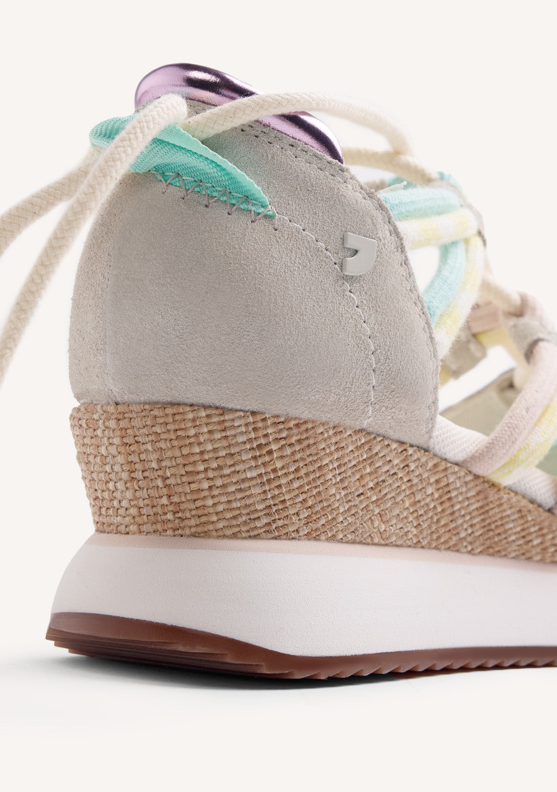 LEATHER AND MESH OPEN WEDGE SNEAKERS RONGAI