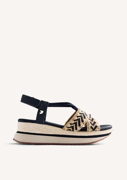 SANDALIAS CUÑA BORDADO UGUNJA