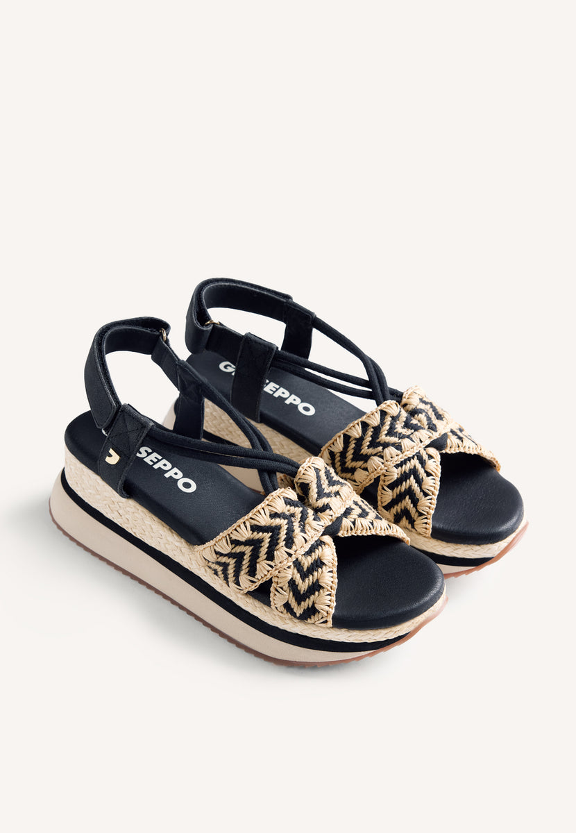 EMBROIDERED WEDGE SANDALS UGUNJA