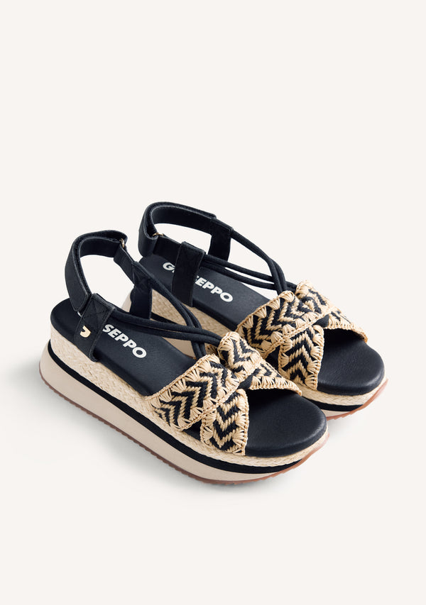 EMBROIDERED WEDGE SANDALS UGUNJA