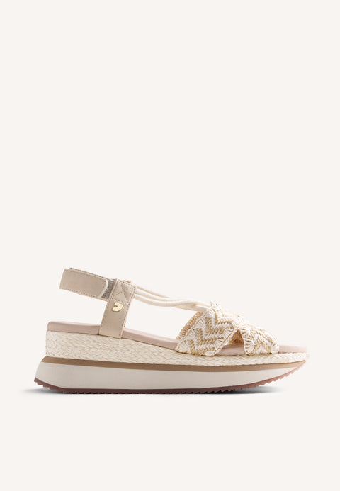 EMBROIDERED WEDGE SANDALS UGUNJA