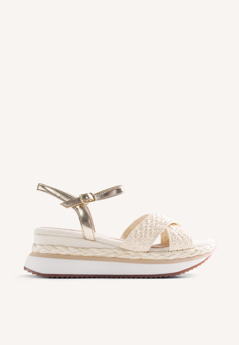 SANDALI ZEPPA RAFIA TREVELIN