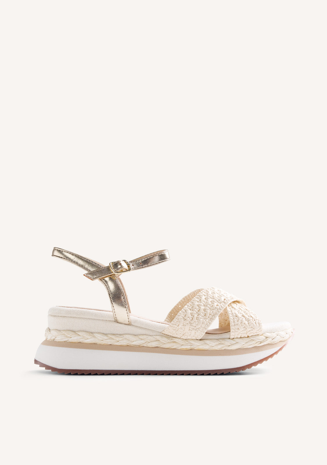 RAFFIA WEDGE SANDALS TREVELIN