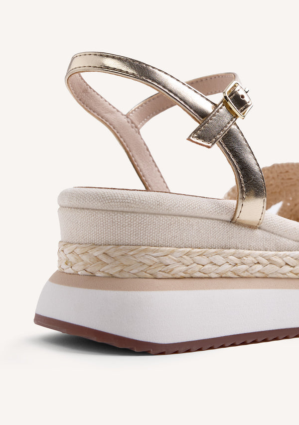 SANDALES COMPENSÉES RAPHIA AU CROCHET TREVELIN