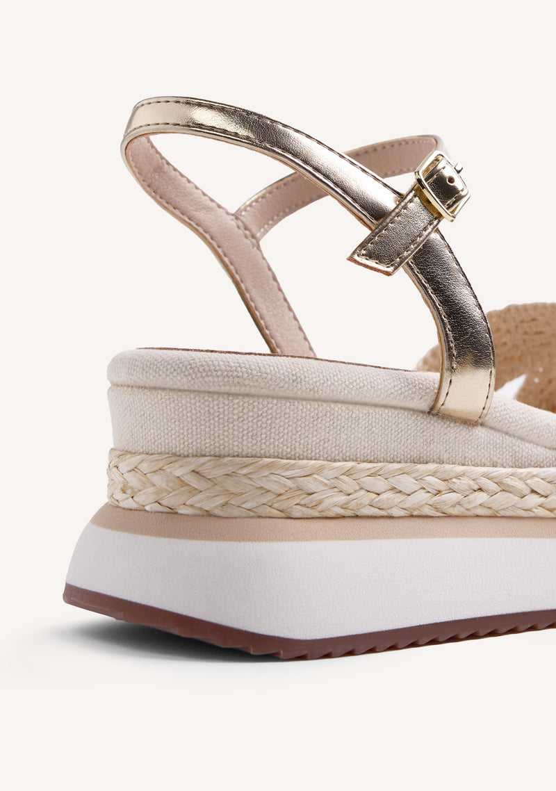 SANDALES COMPENSÉES RAPHIA AU CROCHET TREVELIN