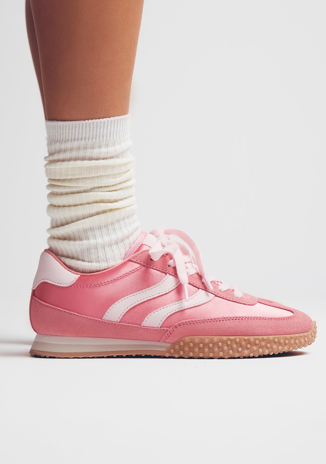 LEATHER AND SATIN SNEAKERS NANYUKI