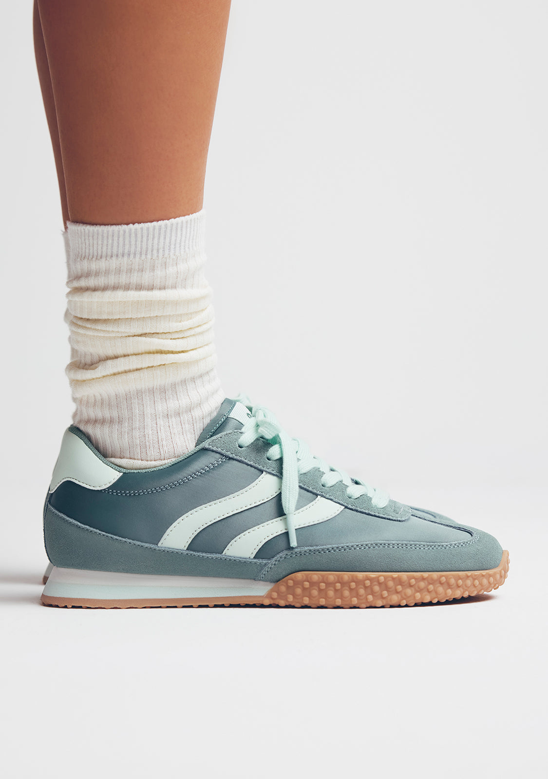 LEATHER AND SATIN SNEAKERS NANYUKI