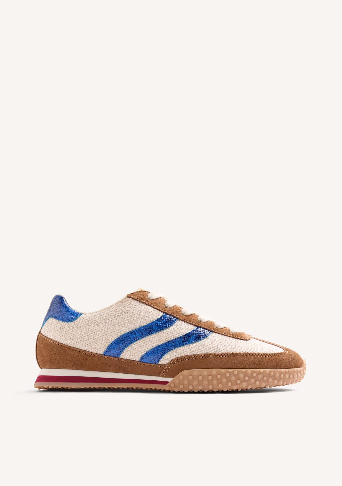LEATHER AND LINEN SNEAKERS BLOMKEST