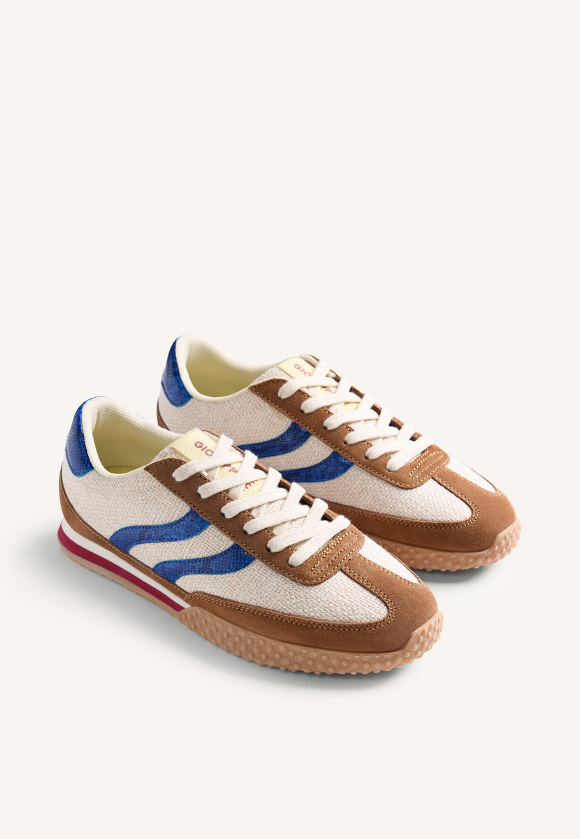 SNEAKERS CUIR ET LIN BLOMKEST