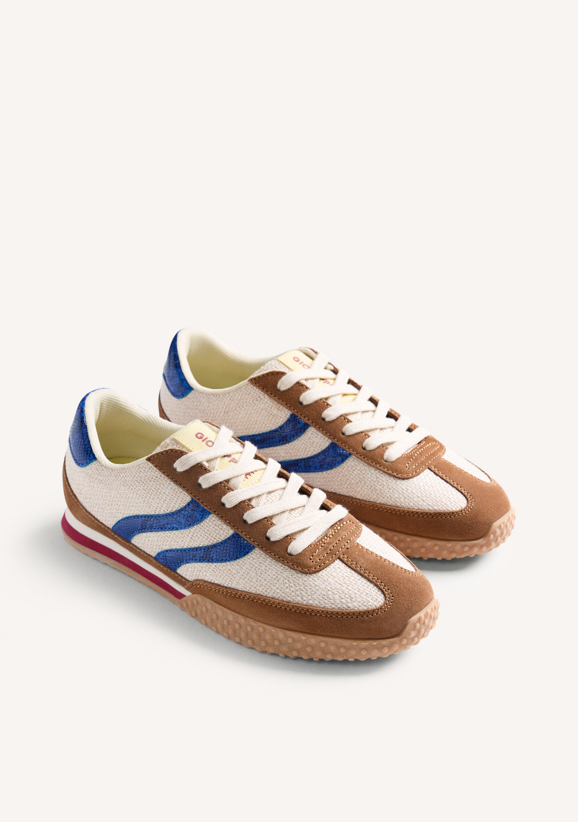 LEATHER AND LINEN SNEAKERS BLOMKEST