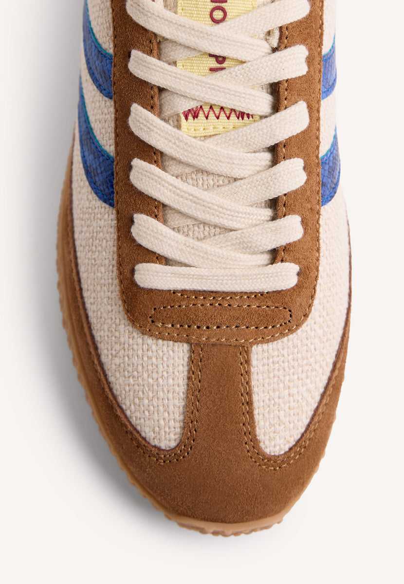 SNEAKERS CUIR ET LIN BLOMKEST