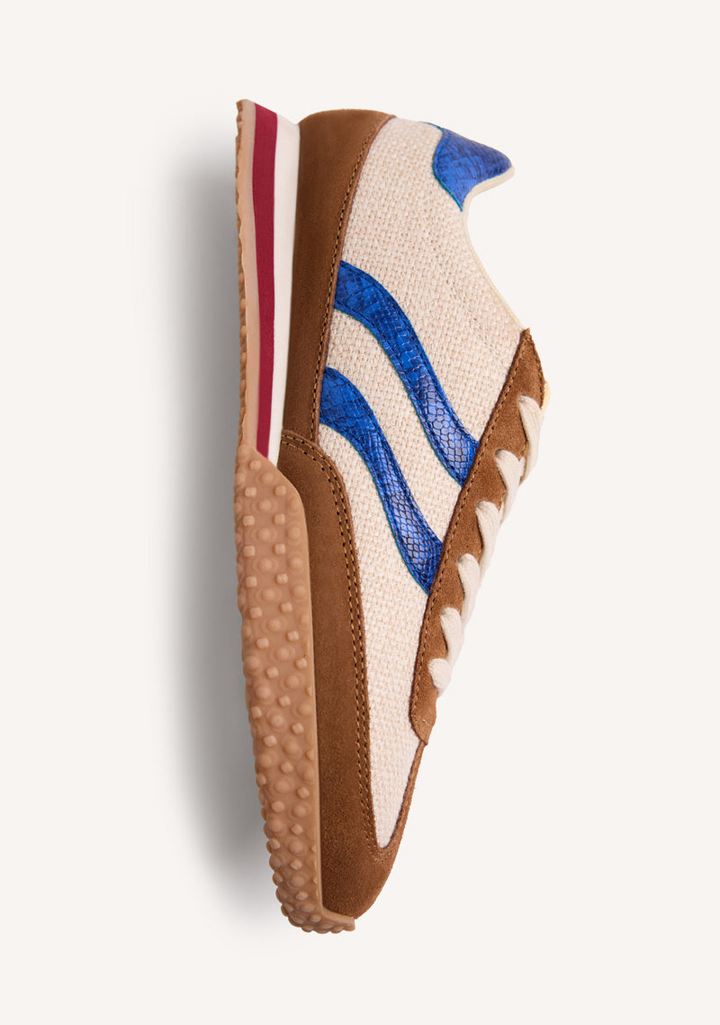 LEATHER AND LINEN SNEAKERS BLOMKEST