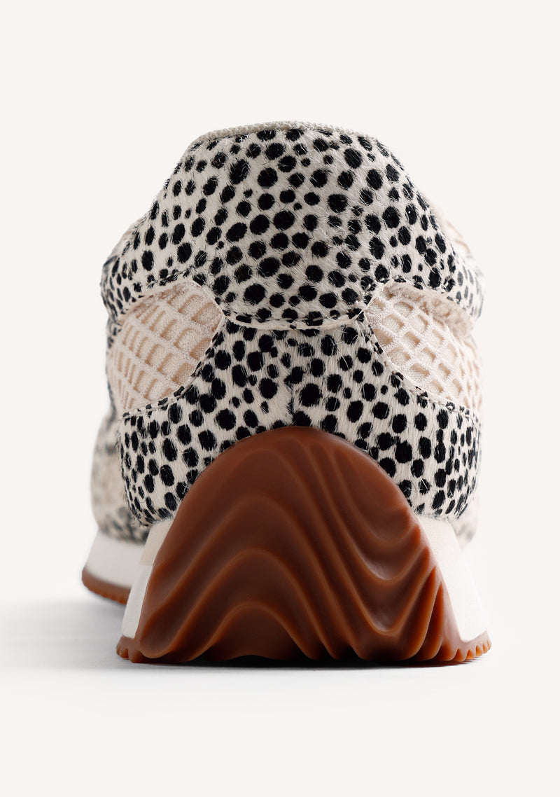 ANIMAL PRINT LEATHER AND MESH SNEAKERS SEEKONK