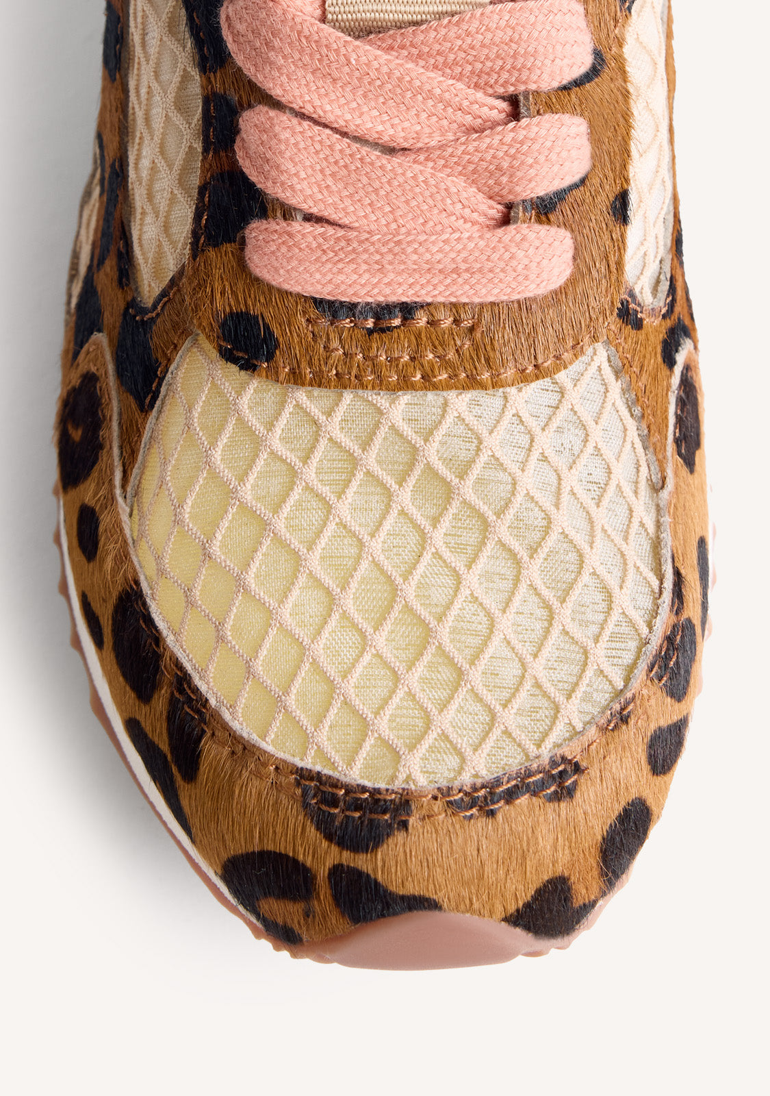 ANIMAL PRINT LEATHER AND MESH SNEAKERS SEEKONK
