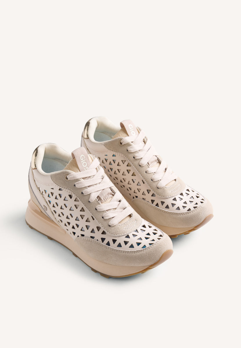 BASKETS COMPENSÉES CUIR AJOURÉ MURANGA