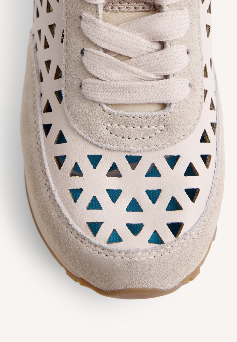 BASKETS COMPENSÉES CUIR AJOURÉ MURANGA