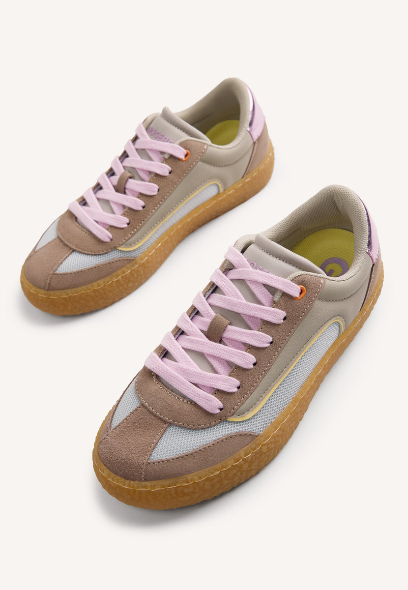 LEATHER AND MESH SNEAKERS RUIRU
