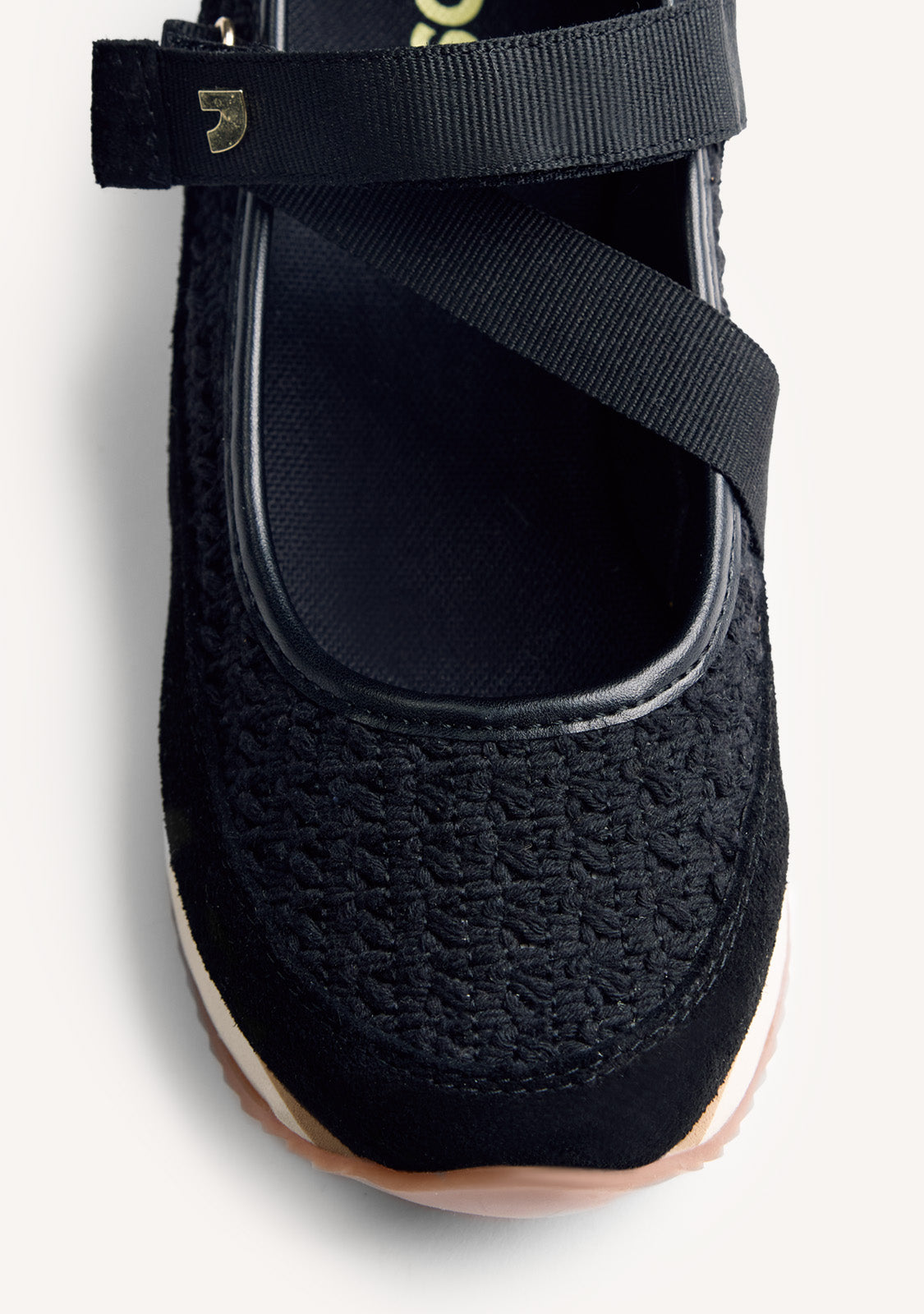 LEATHER AND CROCHET OPEN WEDGE SNEAKERS LIPA