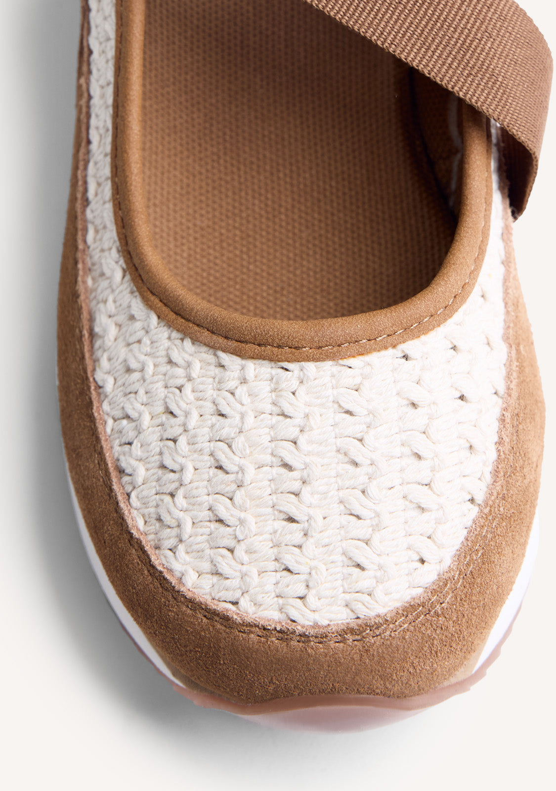 LEATHER AND CROCHET OPEN WEDGE SNEAKERS LIPA