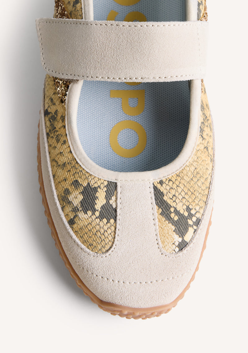 BALLERINES SPORTIVES CUIR IMPRIMÉ ANIMALIER PIROVAC