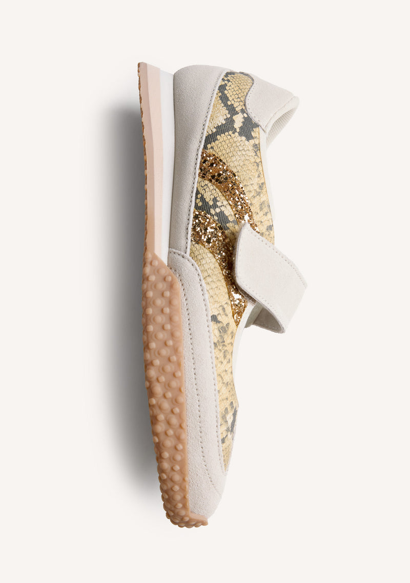 BALLERINES SPORTIVES CUIR IMPRIMÉ ANIMALIER PIROVAC