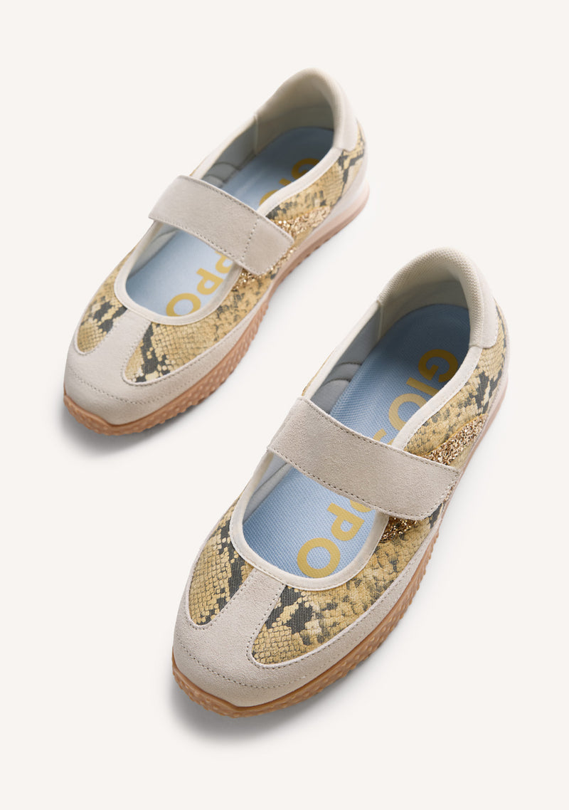 BALLERINES SPORTIVES CUIR IMPRIMÉ ANIMALIER PIROVAC