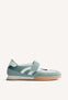 LEATHER AND SATIN SPORTY BALLET FLATS CHADRON