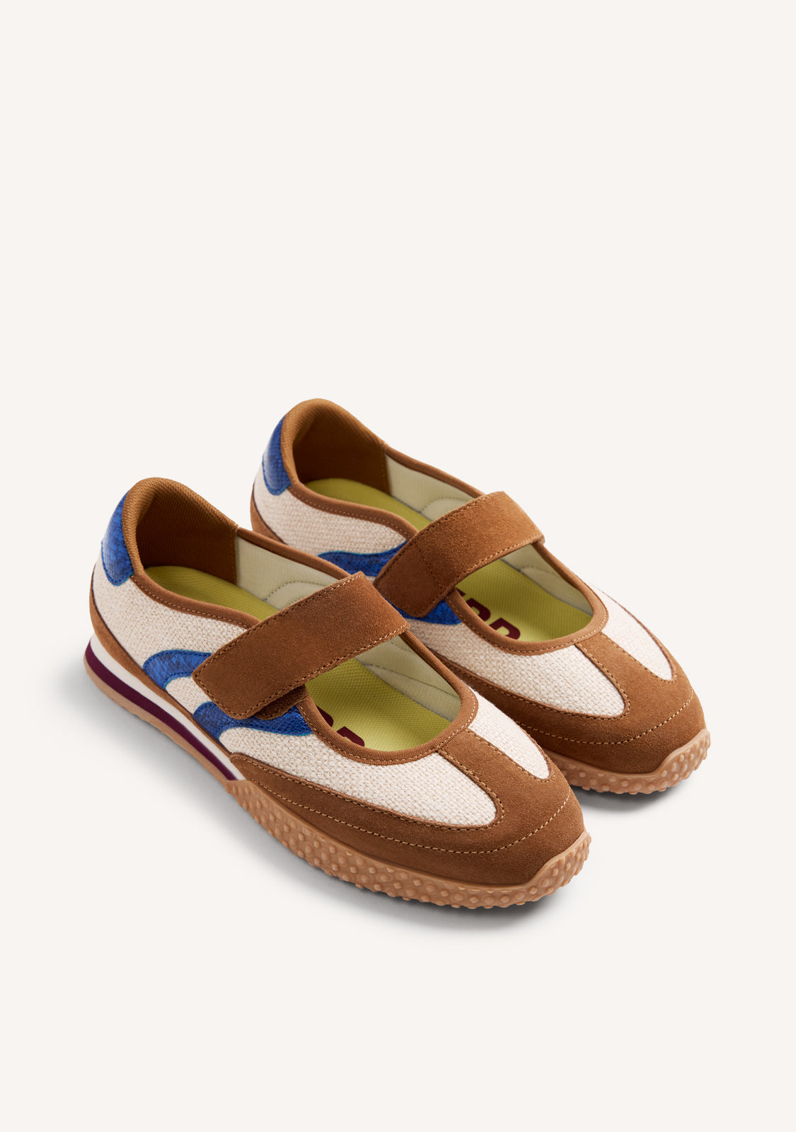 LEATHER AND LINEN SPORTY BALLET FLATS NIONBE