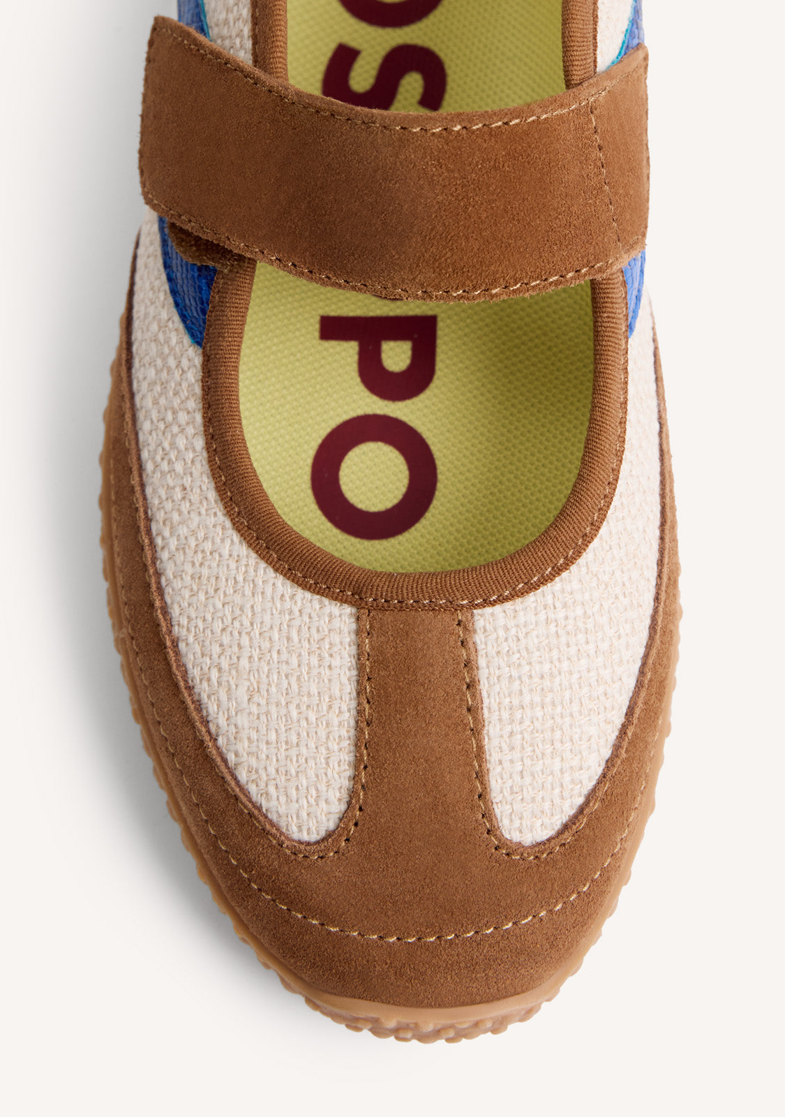 LEATHER AND LINEN SPORTY BALLET FLATS NIONBE