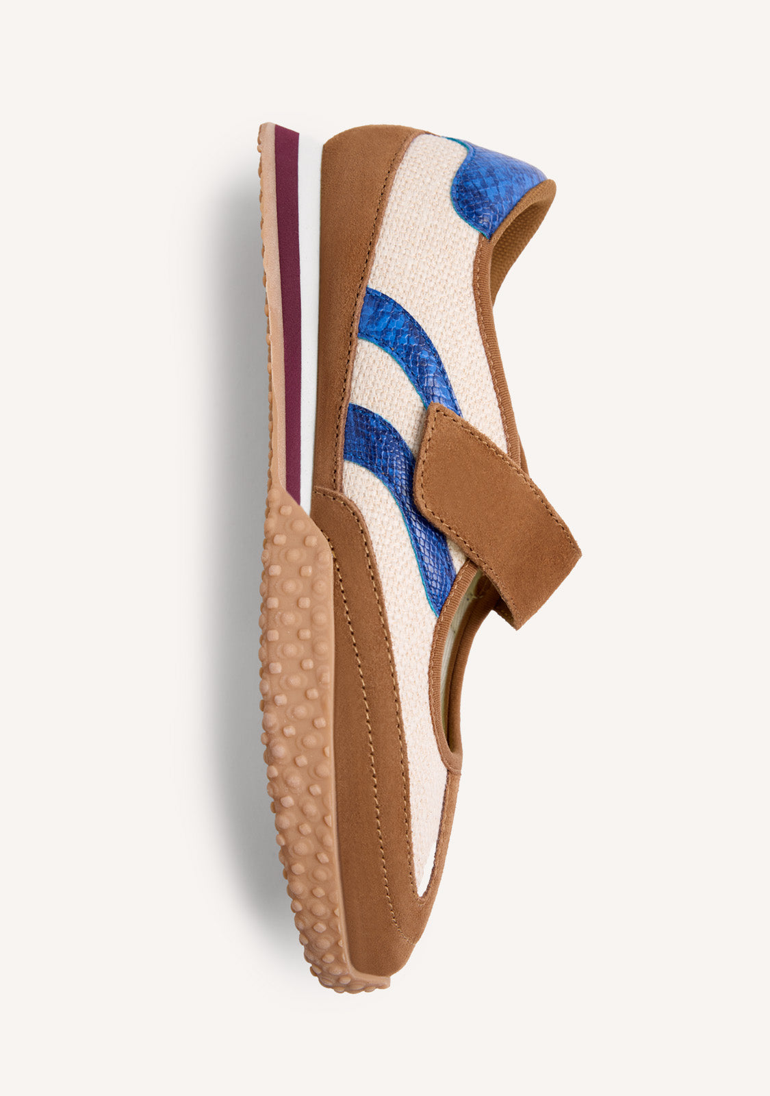 LEATHER AND LINEN SPORTY BALLET FLATS NIONBE